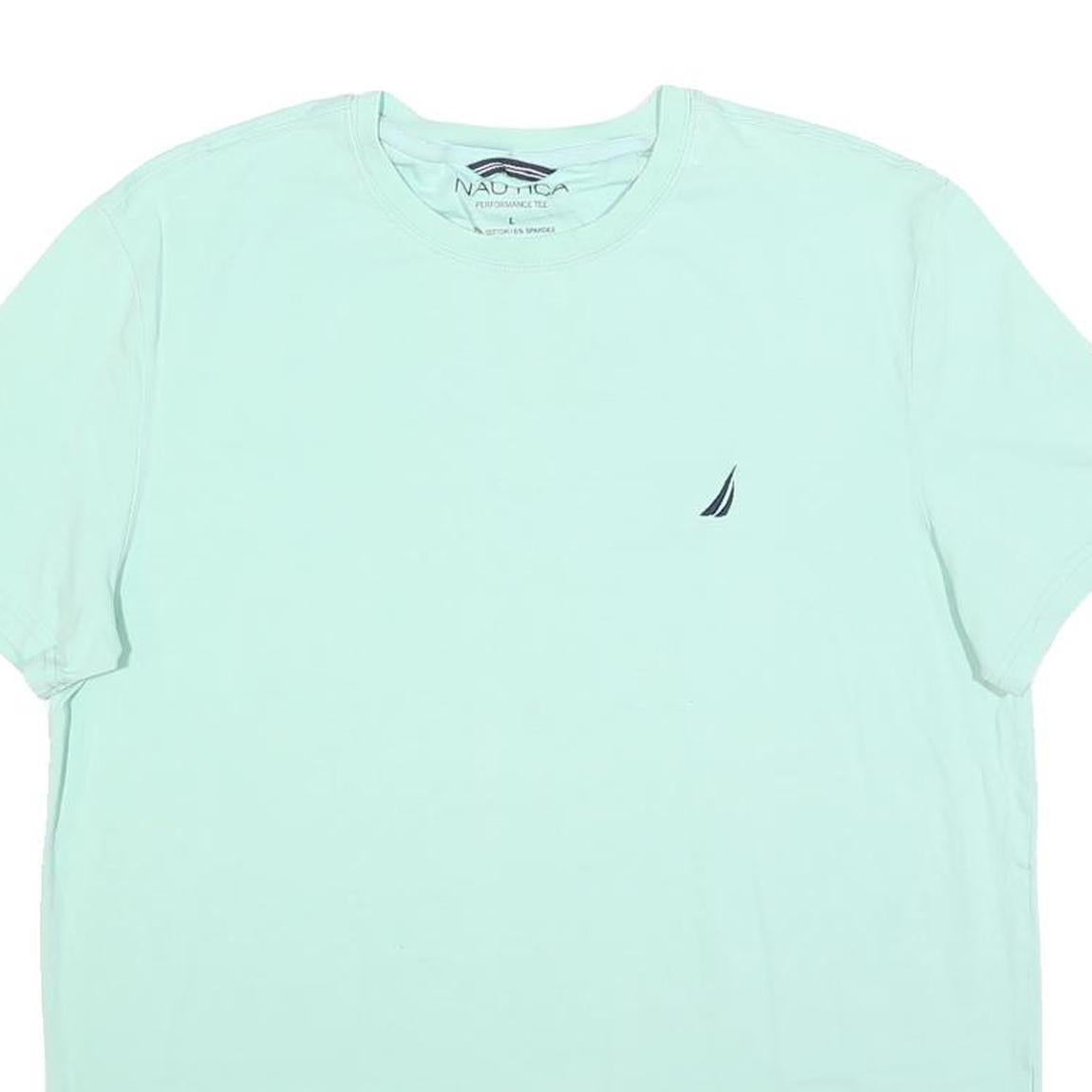 NAUTICA Mens Light Blue Classic T-Shirt L Short Sleeve Crew Neck Casual Summer