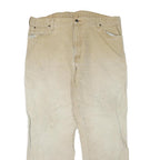 DICKIES Mens Jeans Beige Regular Straight Denim Fair W40 L28 Workwear Zip