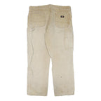DICKIES Mens Jeans Beige Regular Straight Denim Fair W40 L28 Workwear Zip