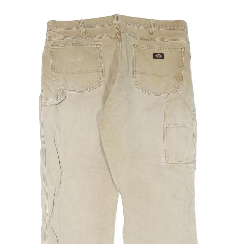 DICKIES Mens Jeans Beige Regular Straight Denim Fair W40 L28 Workwear Zip