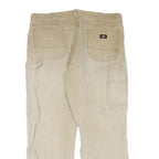 DICKIES Mens Jeans Beige Regular Straight Denim Fair W40 L28 Workwear Zip