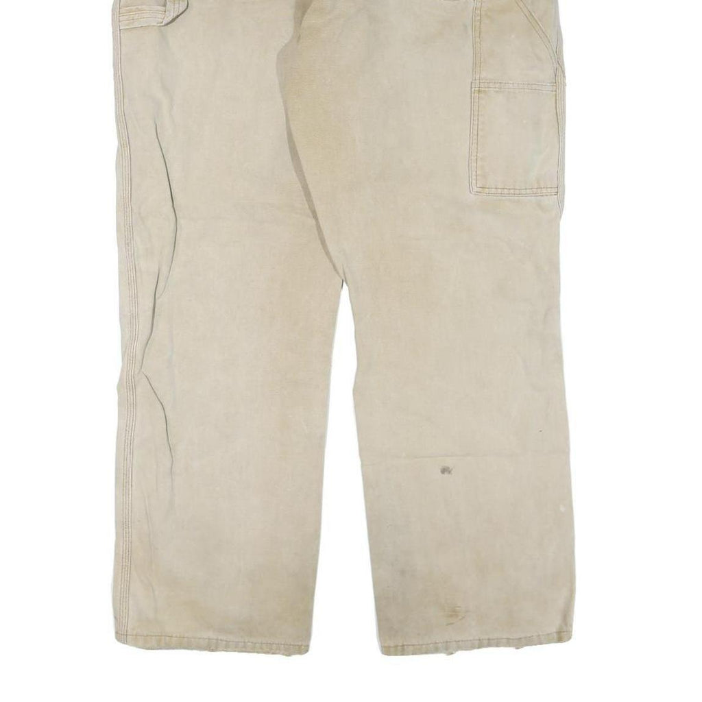 DICKIES Mens Jeans Beige Regular Straight Denim Fair W40 L28 Workwear Zip