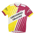 SMS Mens Yellow & Maroon Graphic T-Shirt S Short Sleeve 1/4 Zip Cycling Jersey