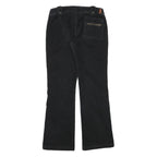 7 FOR ALL MANKIND Womens Regular Fit Black Straight Trousers W30 L30 Zip Cotton