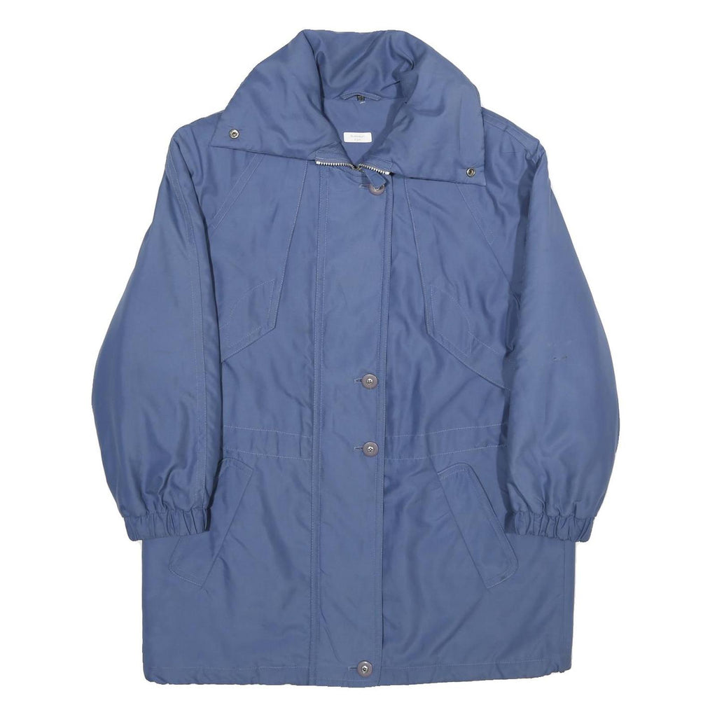 Womens Blue Plain Jacket UK 12 Zip Oversized Regular Fit Casual Lightweight