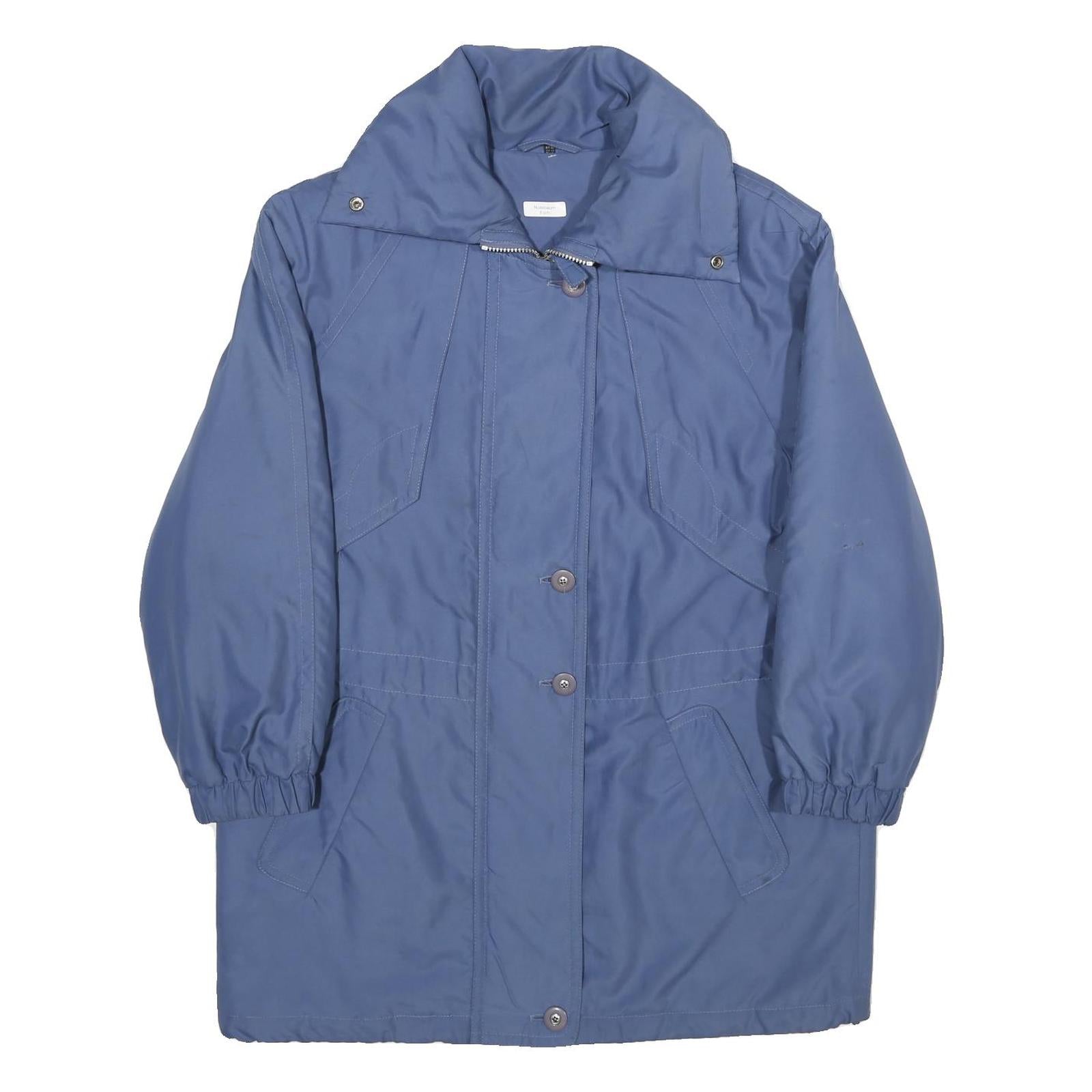 Womens Blue Plain Jacket UK 12 Zip Oversized Regular Fit Casual Lightweight