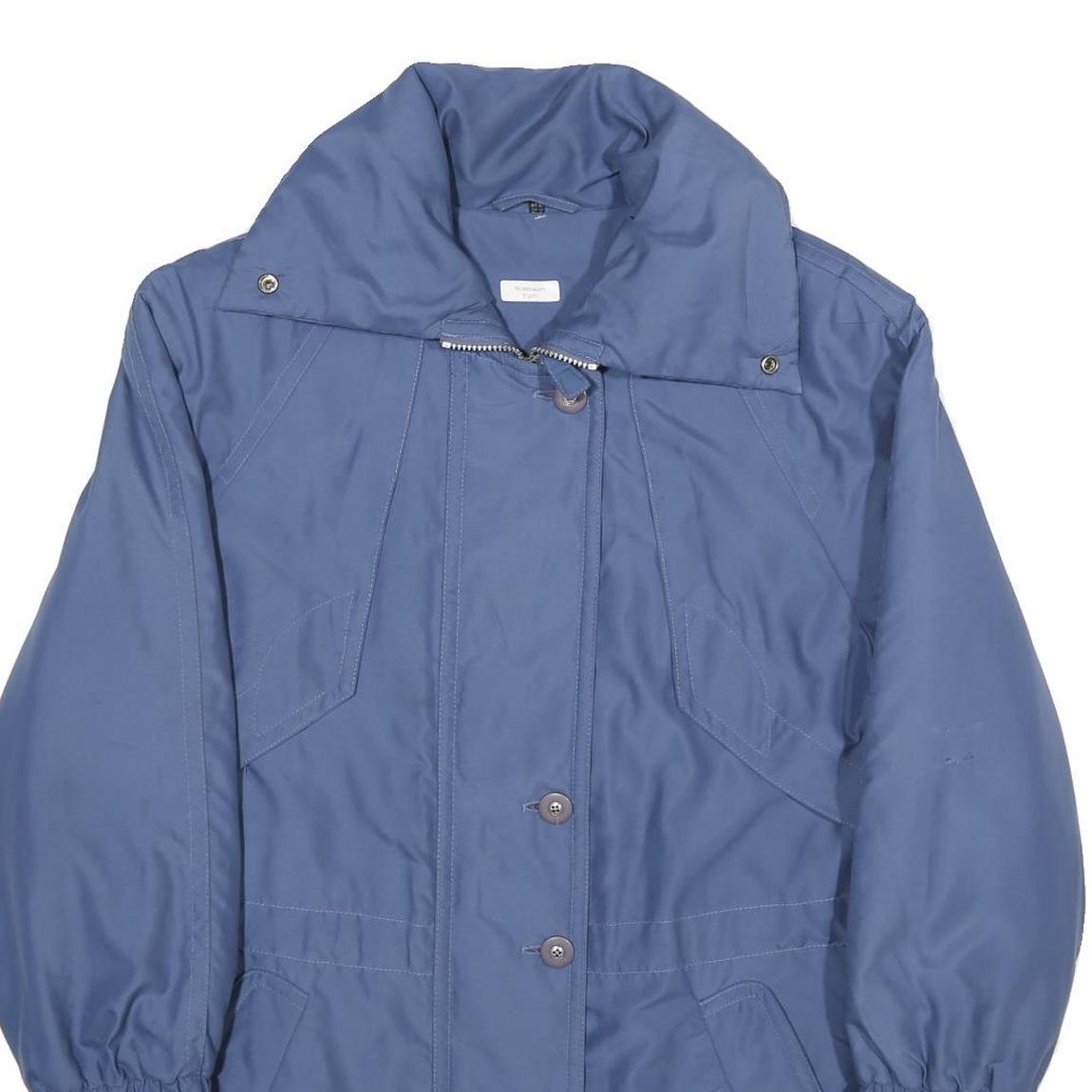 Womens Blue Plain Jacket UK 12 Zip Oversized Regular Fit Casual Lightweight