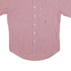TOMMY HILFIGER Mens Red & White Check Shirt M Button Short Sleeve Cotton Blend