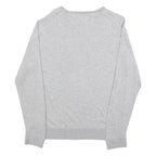 TOMMY HILFIGER Mens Grey Silk Blend V-Neck S Pullover Sweatshirt Logo