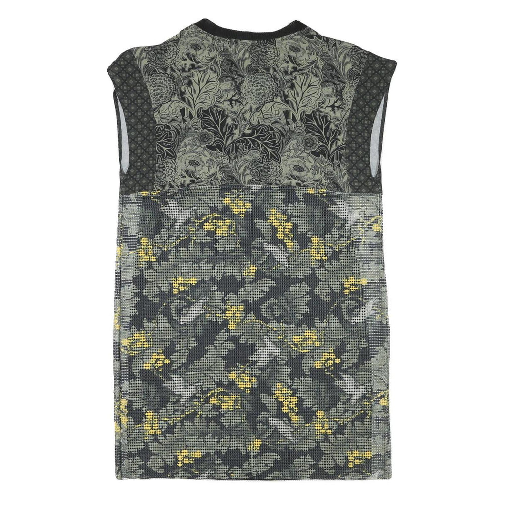 DESIGUAL Womens Grey & Yellow Floral Day Jersey Sleeveless Mini Dress Size M
