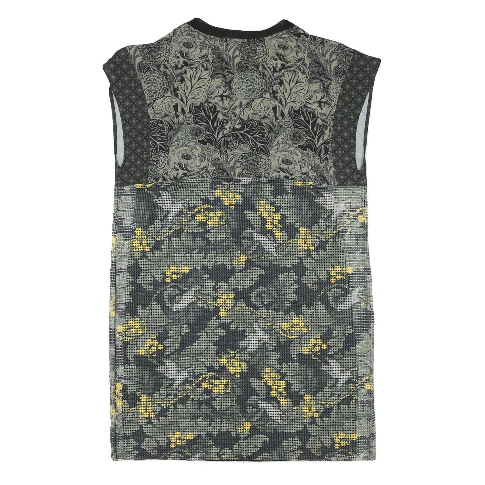 DESIGUAL Womens Grey & Yellow Floral Day Jersey Sleeveless Mini Dress Size M