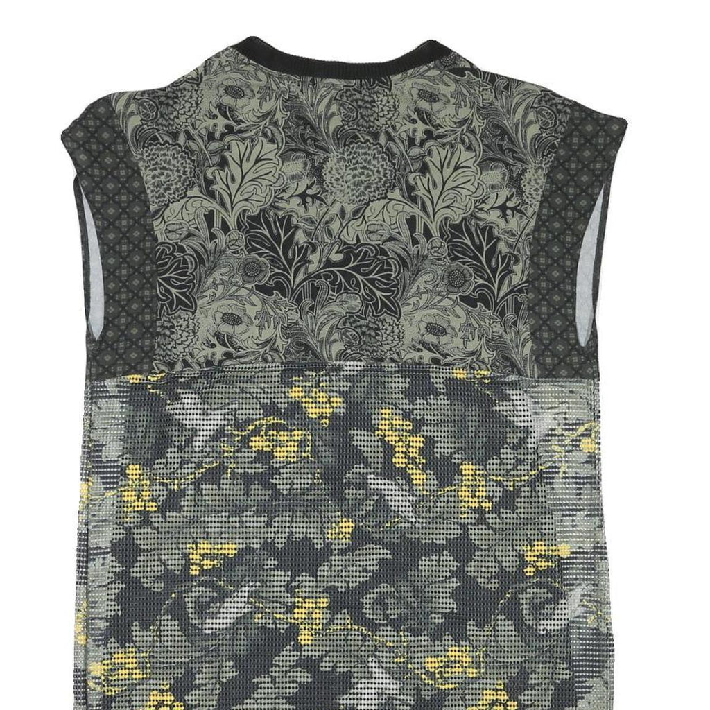 DESIGUAL Womens Grey & Yellow Floral Day Jersey Sleeveless Mini Dress Size M