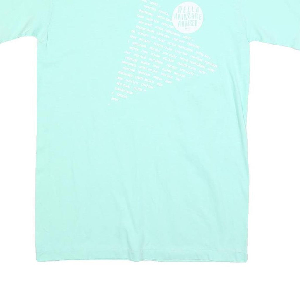 WELLA Womens Mint Green Graphic T-Shirt M Short Sleeve Crew Neck Cotton Blend