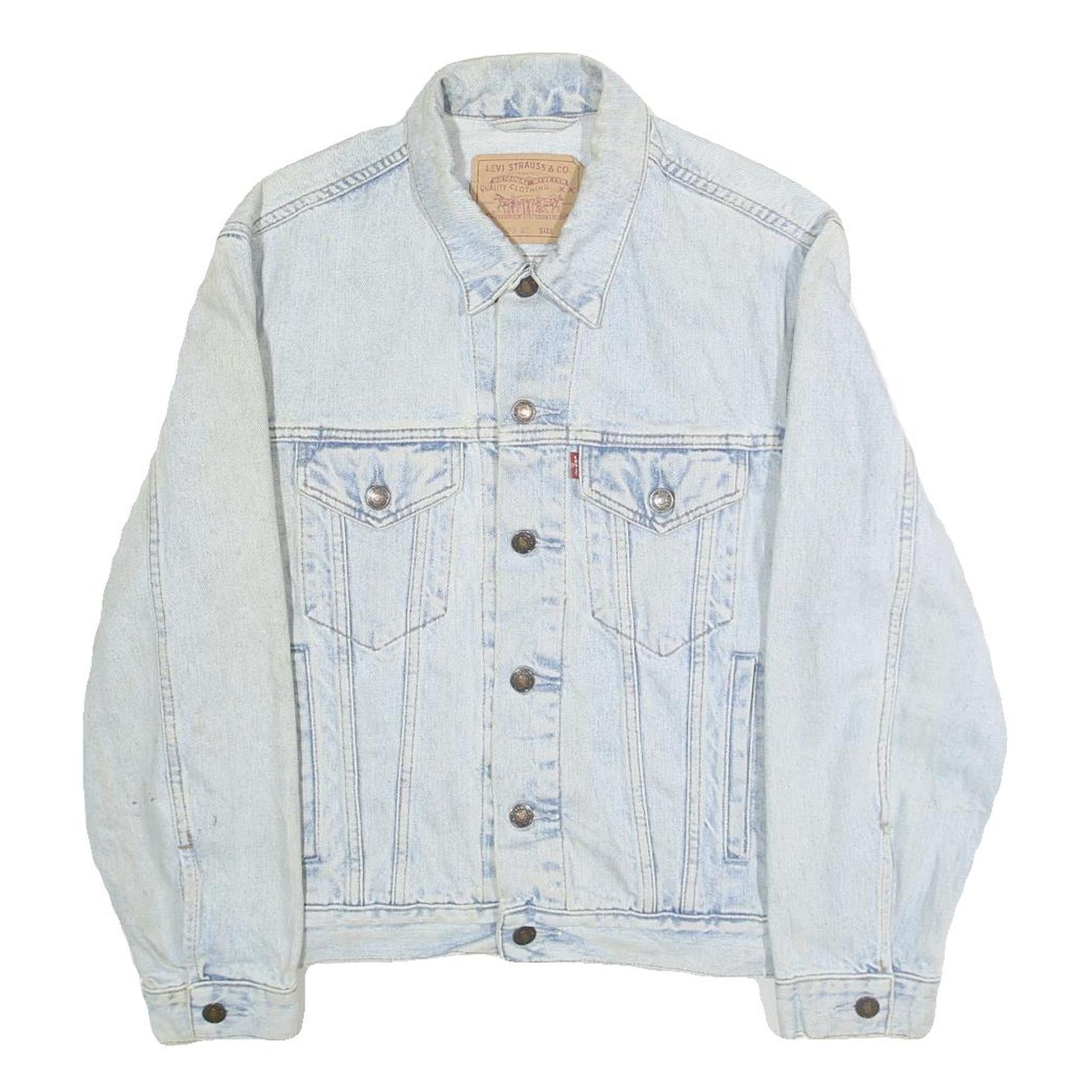 LEVI'S Mens Blue Cotton Denim Jacket S Button Casual Classic Light Wash