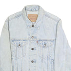 LEVI'S Mens Blue Cotton Denim Jacket S Button Casual Classic Light Wash