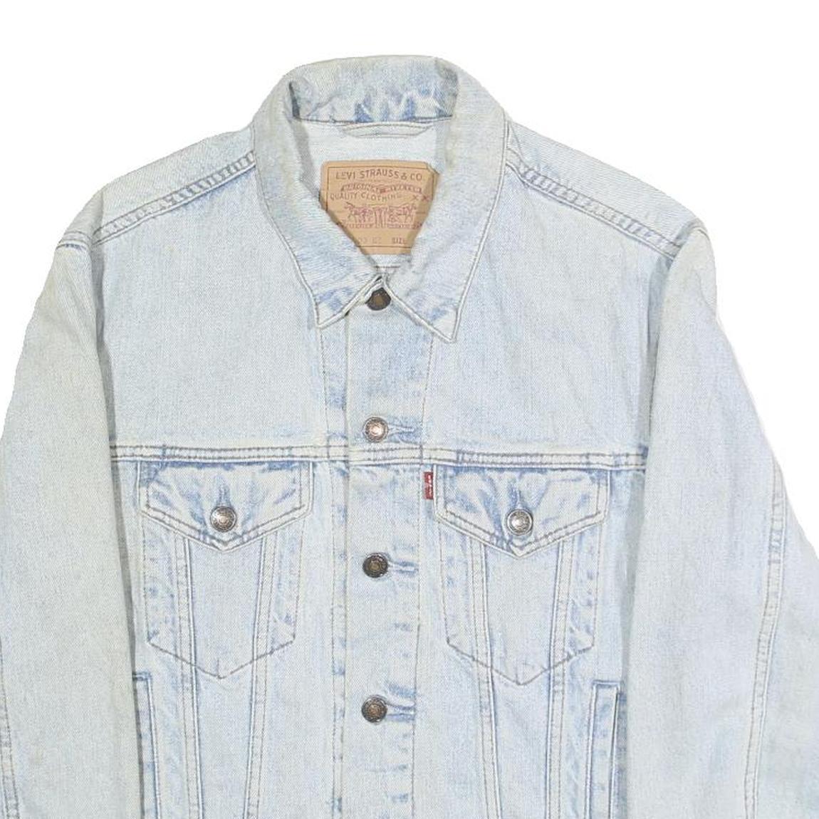 LEVI'S Mens Blue Cotton Denim Jacket S Button Casual Classic Light Wash
