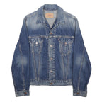 LEVI'S Mens Blue Denim Jacket M Cotton Button Plain Classic Casual Outerwear