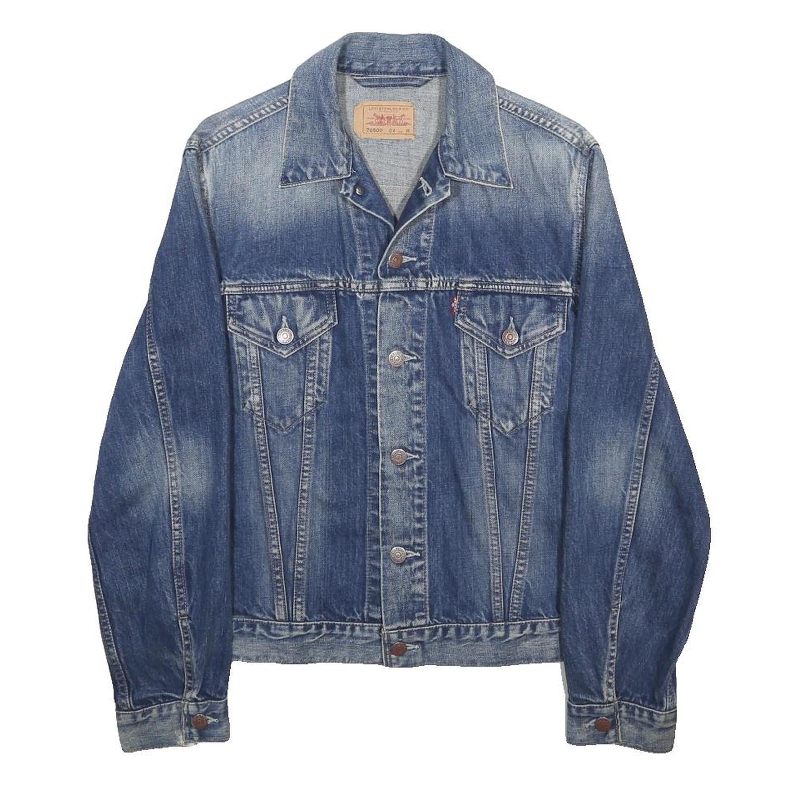 LEVI'S Mens Blue Denim Jacket M Cotton Button Plain Classic Casual Outerwear