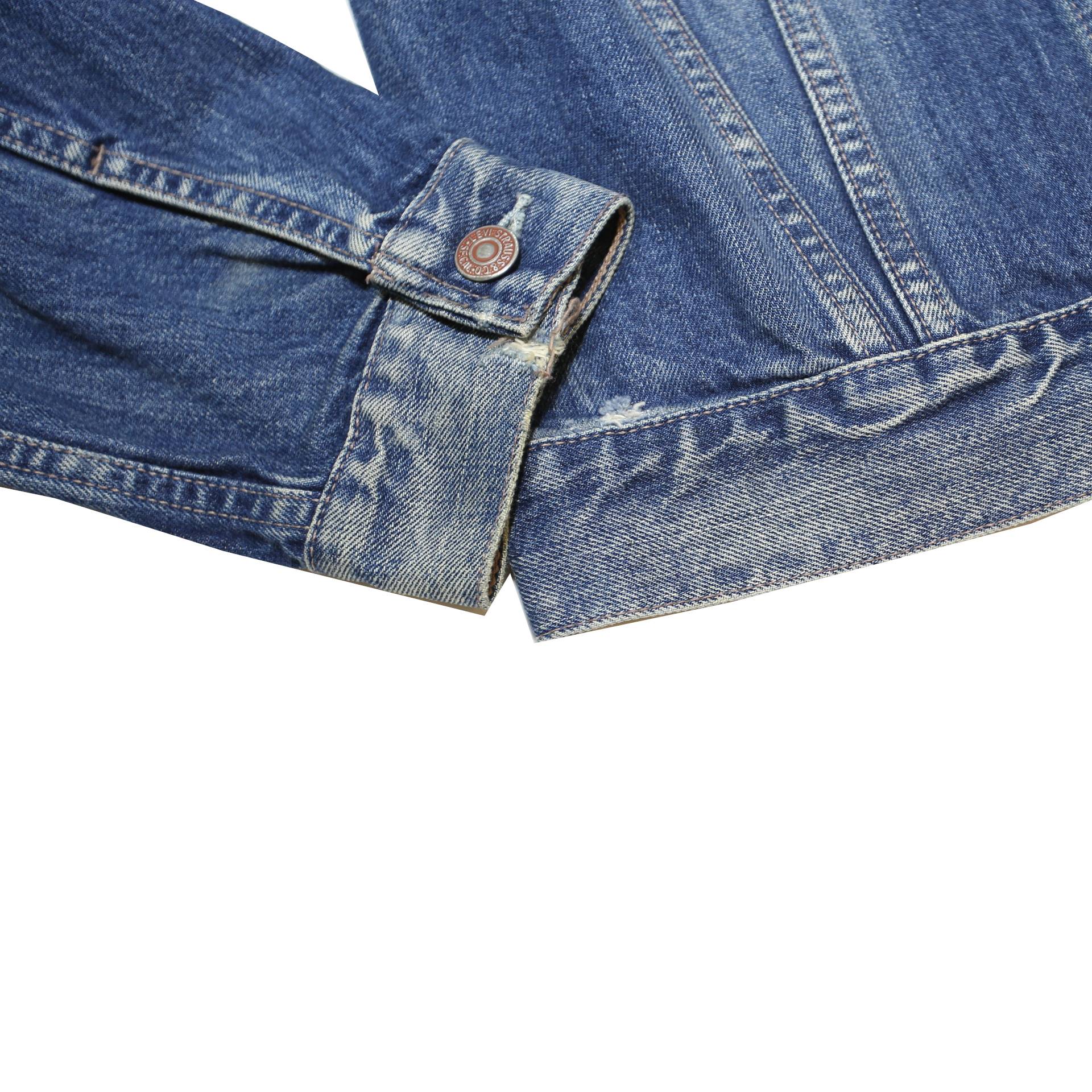 LEVI'S Mens Blue Denim Jacket M Cotton Button Plain Classic Casual Outerwear