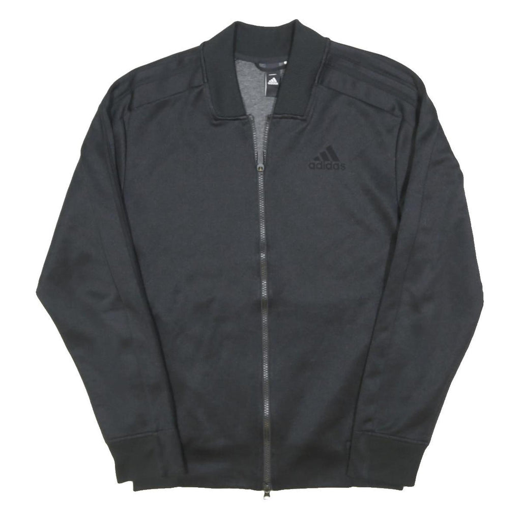ADIDAS Mens Black Jacket S Polyester Blend Plain Zip Athletic Sportswear