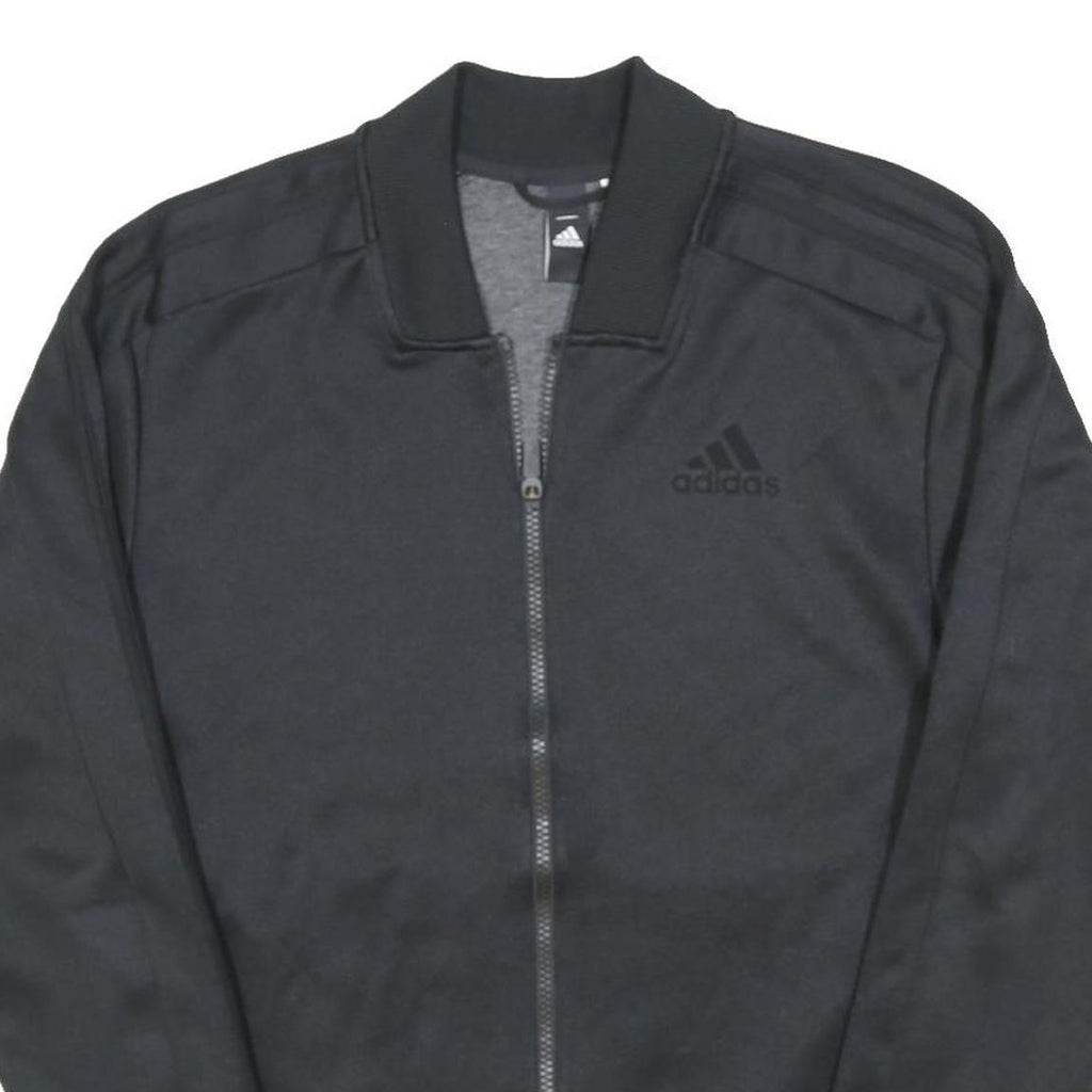 ADIDAS Mens Black Jacket S Polyester Blend Plain Zip Athletic Sportswear