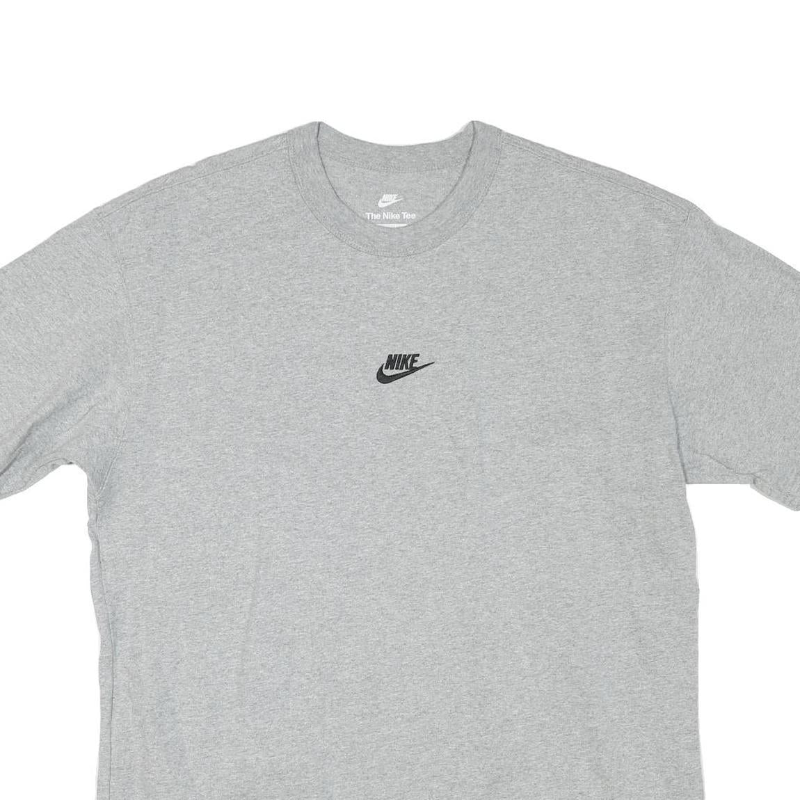 NIKE Mens Grey Crew Neck Short Sleeve Graphic T-Shirt M Classic Cotton Blend