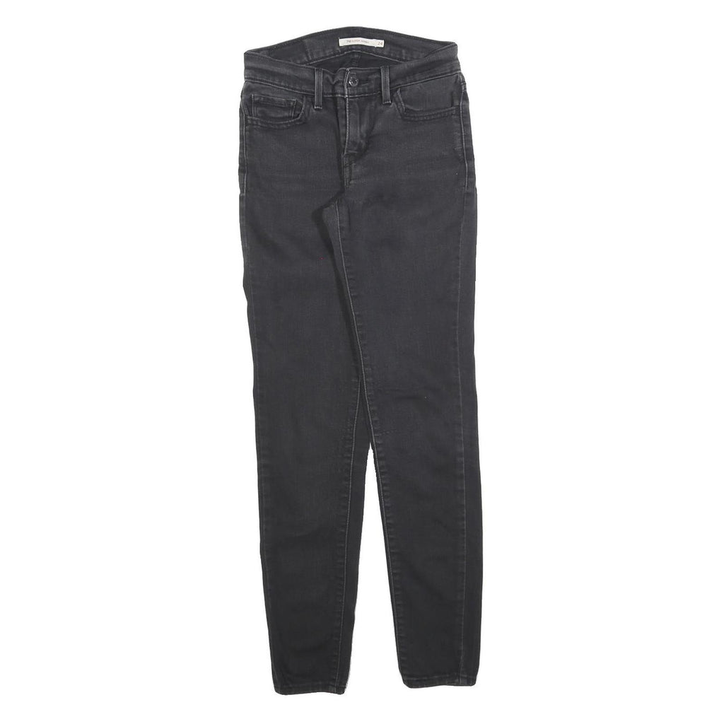 LEVI'S 710 Womens Jeans Black Slim Skinny Denim W24 L30 Stretch Cotton Blend
