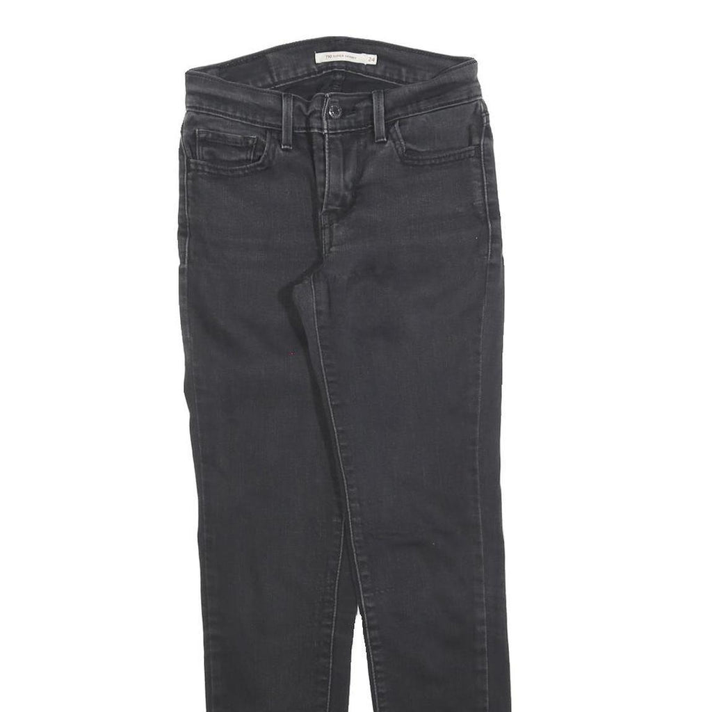 LEVI'S 710 Womens Jeans Black Slim Skinny Denim W24 L30 Stretch Cotton Blend