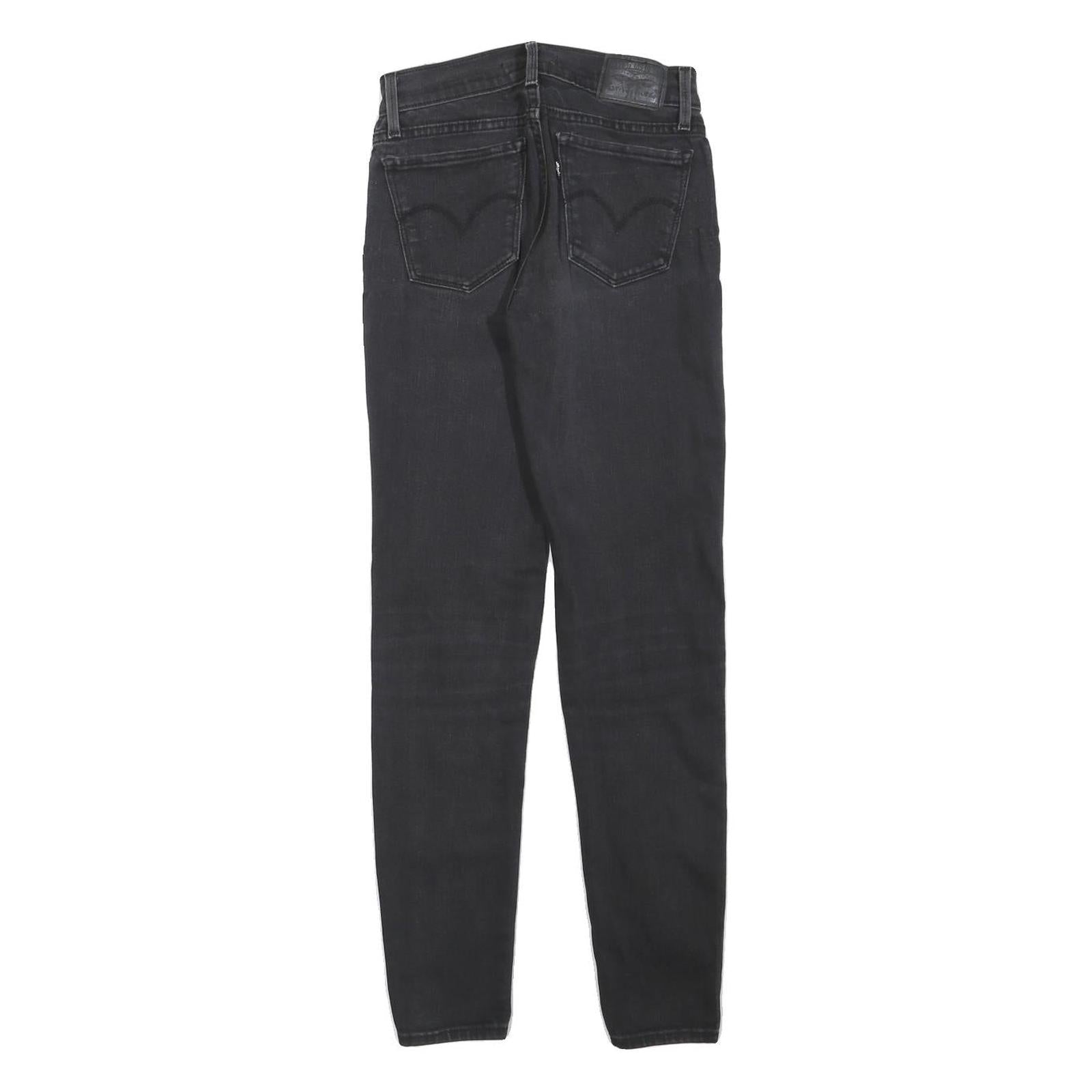 LEVI'S 710 Womens Jeans Black Slim Skinny Denim W24 L30 Stretch Cotton Blend