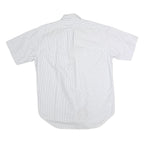 RALPH LAUREN Mens White & Grey Striped Classic Fit M Cotton Shirt Button Down