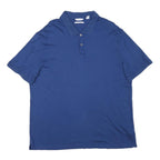 CALVIN KLEIN Mens Blue Short Sleeve Plain XL Cotton Blend Polo Shirt