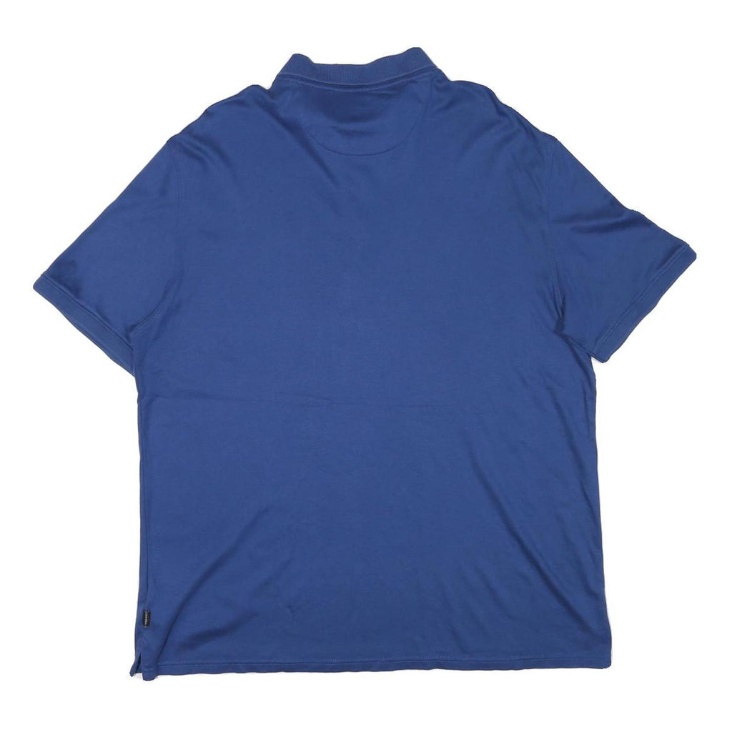 CALVIN KLEIN Mens Blue Short Sleeve Plain XL Cotton Blend Polo Shirt