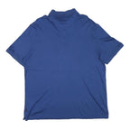 CALVIN KLEIN Mens Blue Short Sleeve Plain XL Cotton Blend Polo Shirt