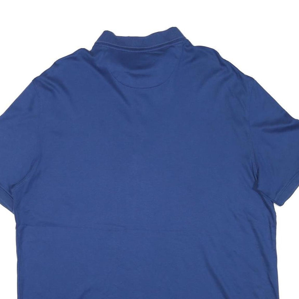 CALVIN KLEIN Mens Blue Short Sleeve Plain XL Cotton Blend Polo Shirt