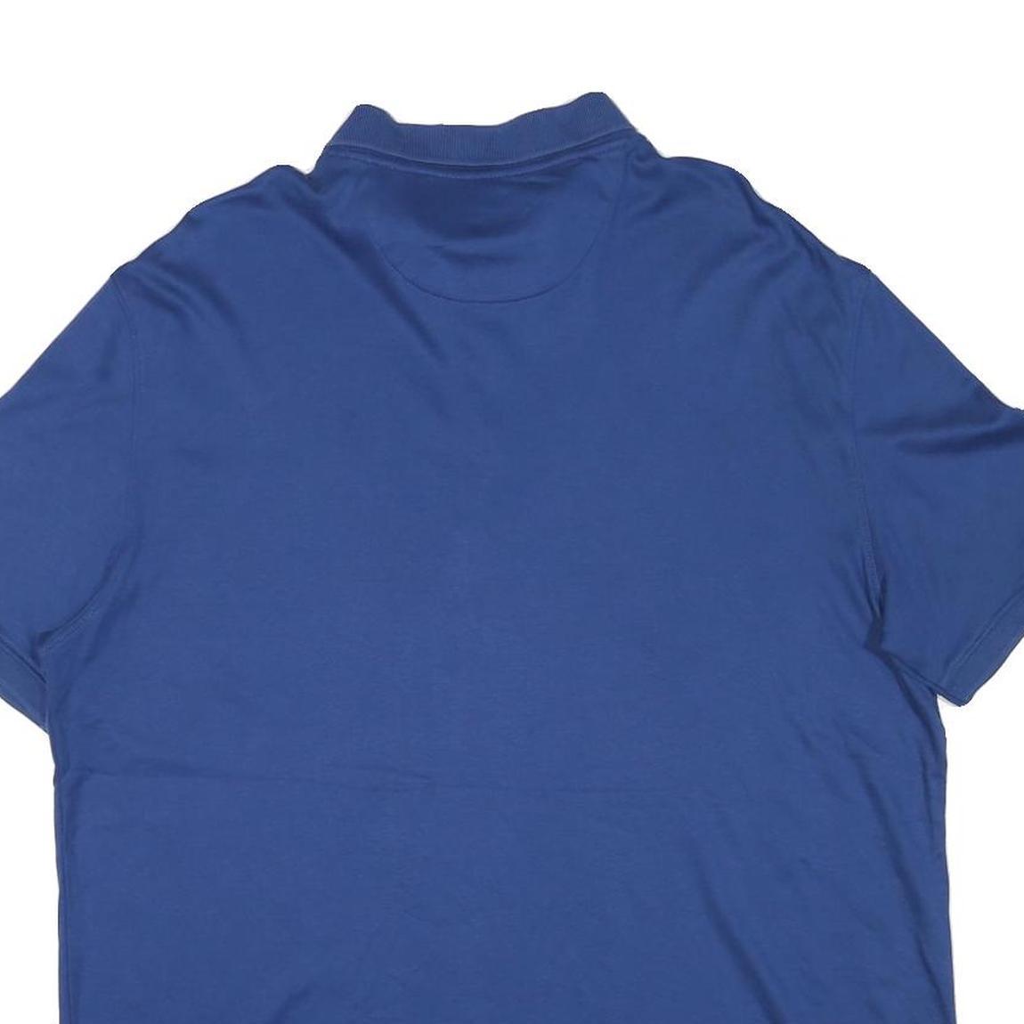 CALVIN KLEIN Mens Blue Short Sleeve Plain XL Cotton Blend Polo Shirt