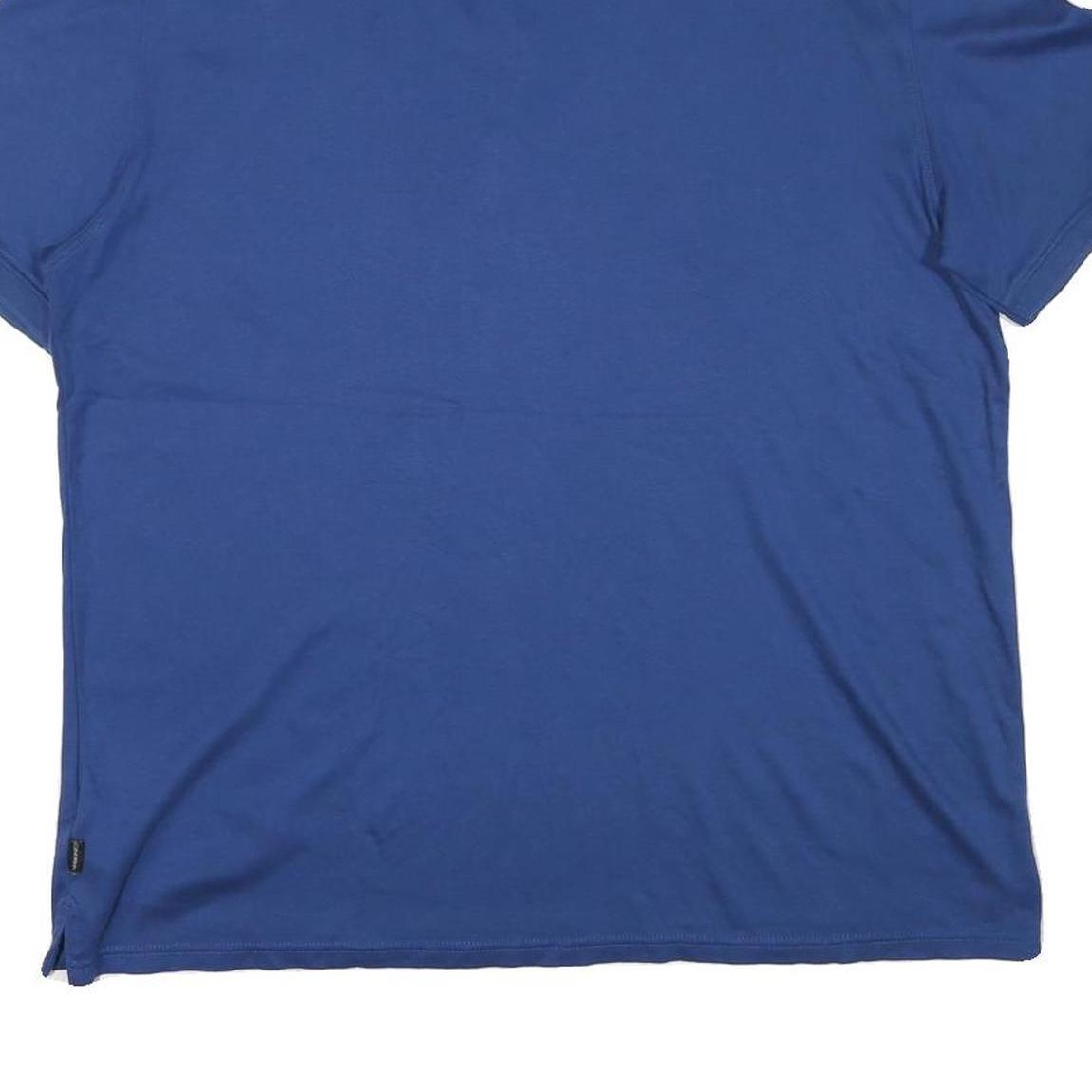 CALVIN KLEIN Mens Blue Short Sleeve Plain XL Cotton Blend Polo Shirt