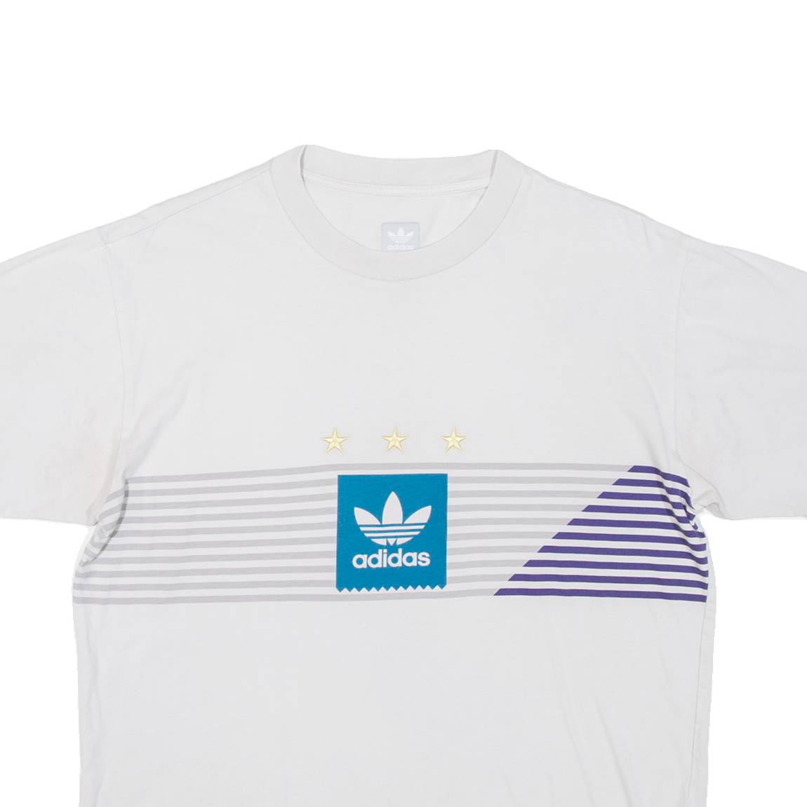ADIDAS ORIGINALS Mens T-Shirt Grey Crew Neck M