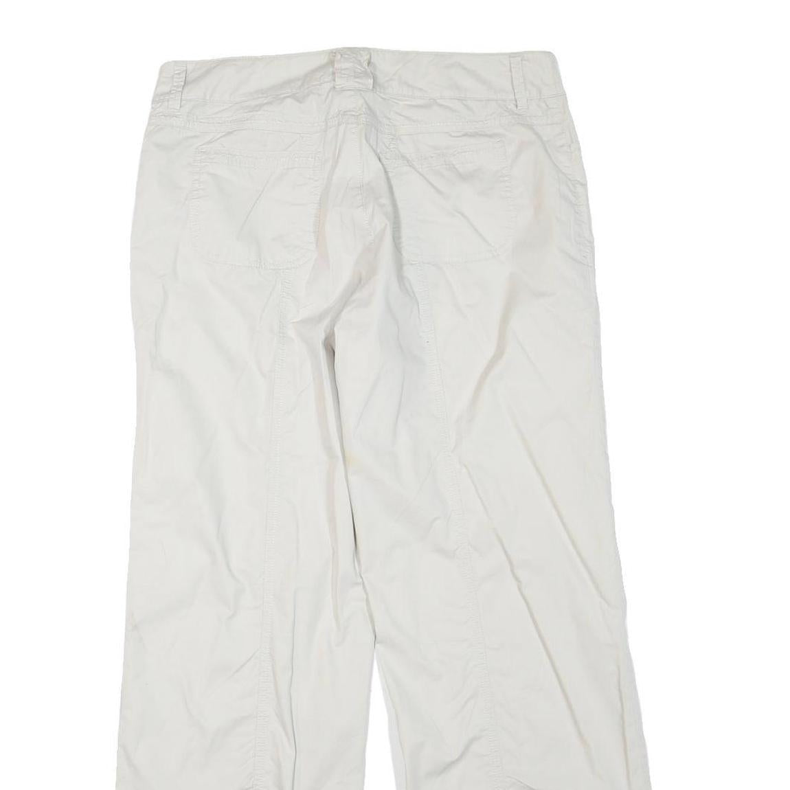 TRIBAL Womens Cotton Blend White Regular Leg Trousers W34 L30 Casual Summer Fit