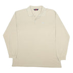 KAPPA Mens Beige Long Sleeve Plain 2XL Cotton Polo Shirt Classic Fit