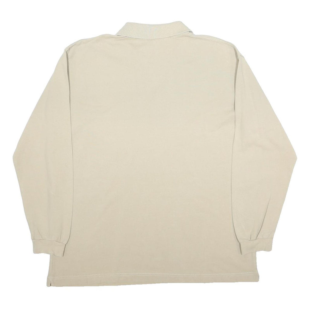 KAPPA Mens Beige Long Sleeve Plain 2XL Cotton Polo Shirt Classic Fit