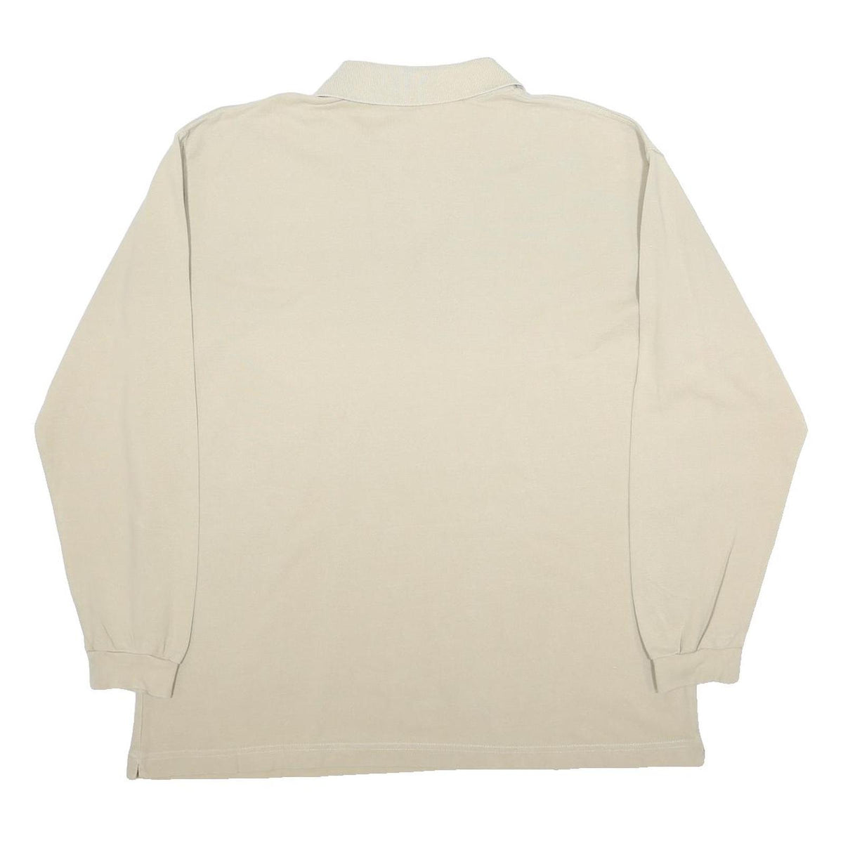 KAPPA Mens Beige Long Sleeve Plain 2XL Cotton Polo Shirt Classic Fit
