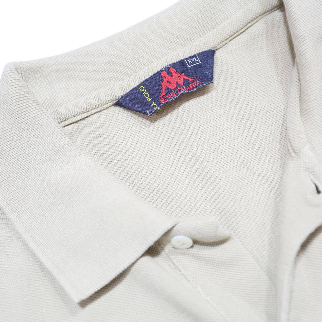 KAPPA Mens Beige Long Sleeve Plain 2XL Cotton Polo Shirt Classic Fit