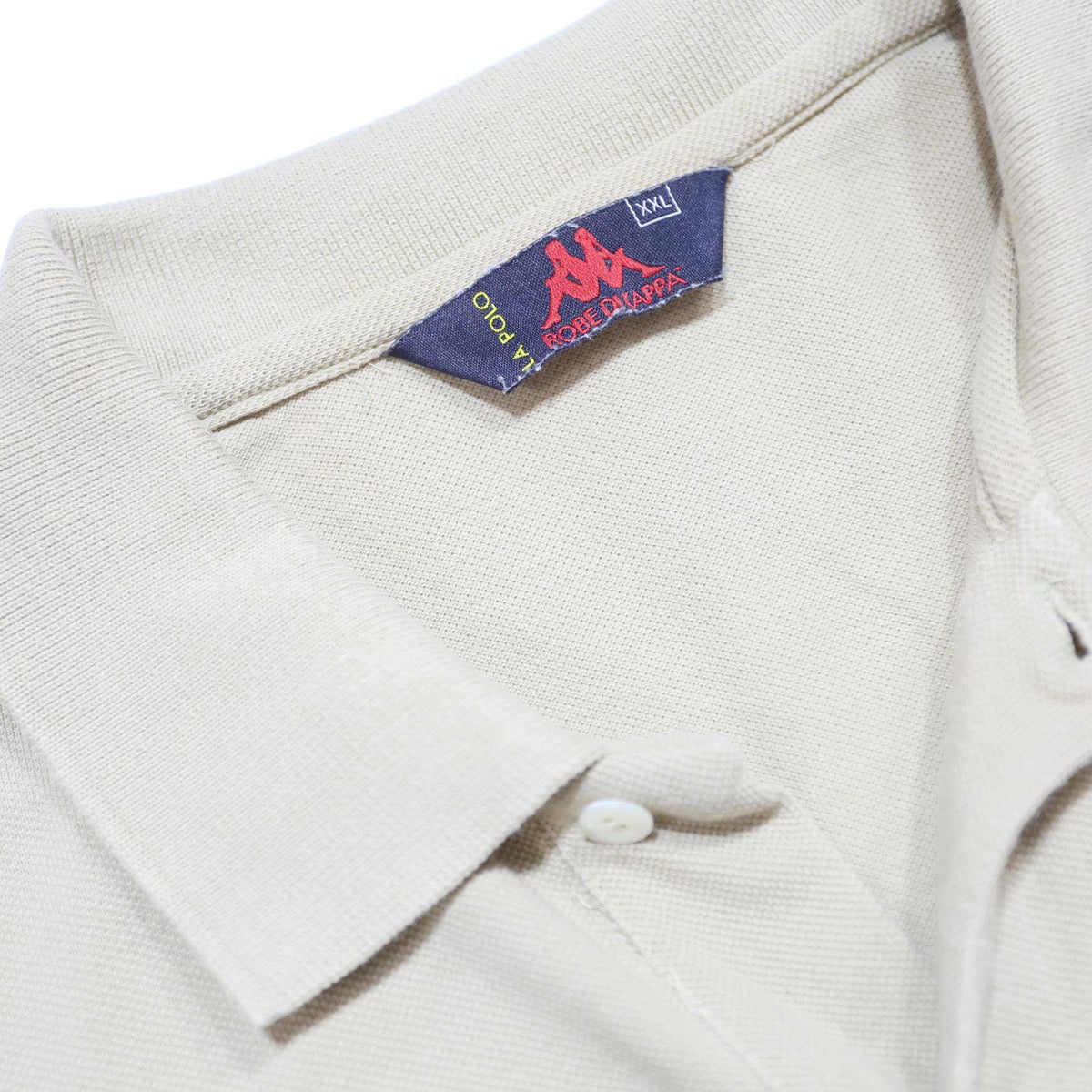 KAPPA Mens Beige Long Sleeve Plain 2XL Cotton Polo Shirt Classic Fit