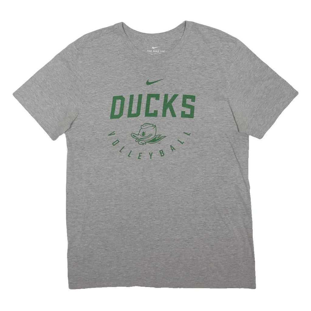 NIKE Mens Grey & Green Ducks Graphic T-Shirt M Short Sleeve Crew Neck Cotton