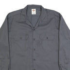 DICKIES Mens Grey Workwear Style L Cotton Blend Shirt Long Sleeve Button Pocket