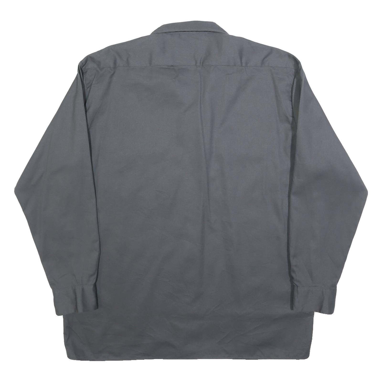 DICKIES Mens Grey Workwear Style L Cotton Blend Shirt Long Sleeve Button Pocket