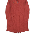 MAX&CO Womens Red Nylon Hooded Jacket XS Lightweight Zip Closure Casual