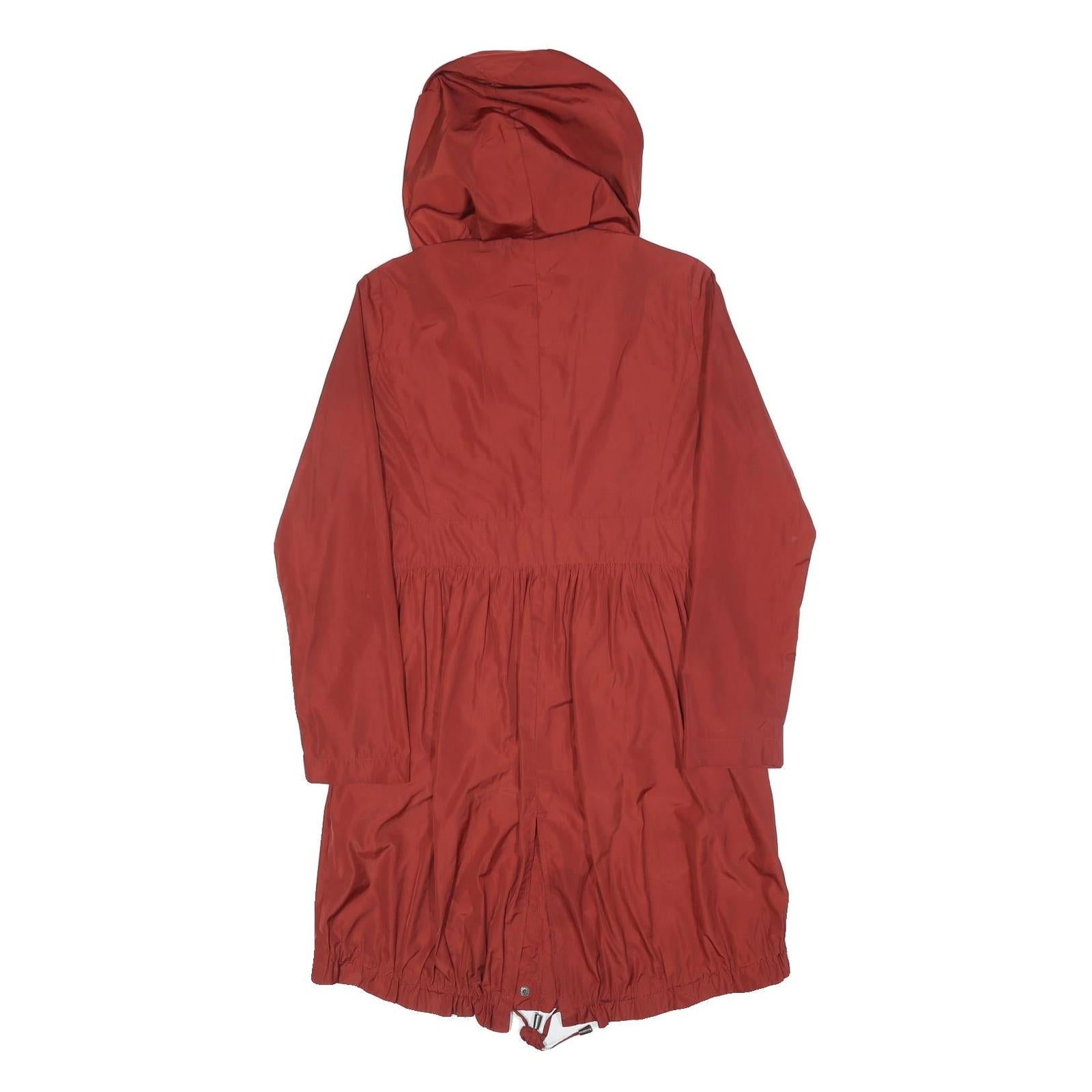 MAX&CO Womens Red Nylon Hooded Jacket XS Lightweight Zip Closure Casual