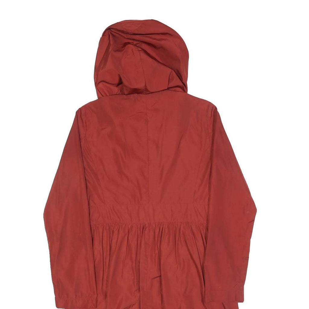 MAX&CO Womens Red Nylon Hooded Jacket XS Lightweight Zip Closure Casual