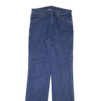 WRANGLER Mens Regular Blue Denim Straight Cotton Blend W30 L35 Zip Closure Jeans